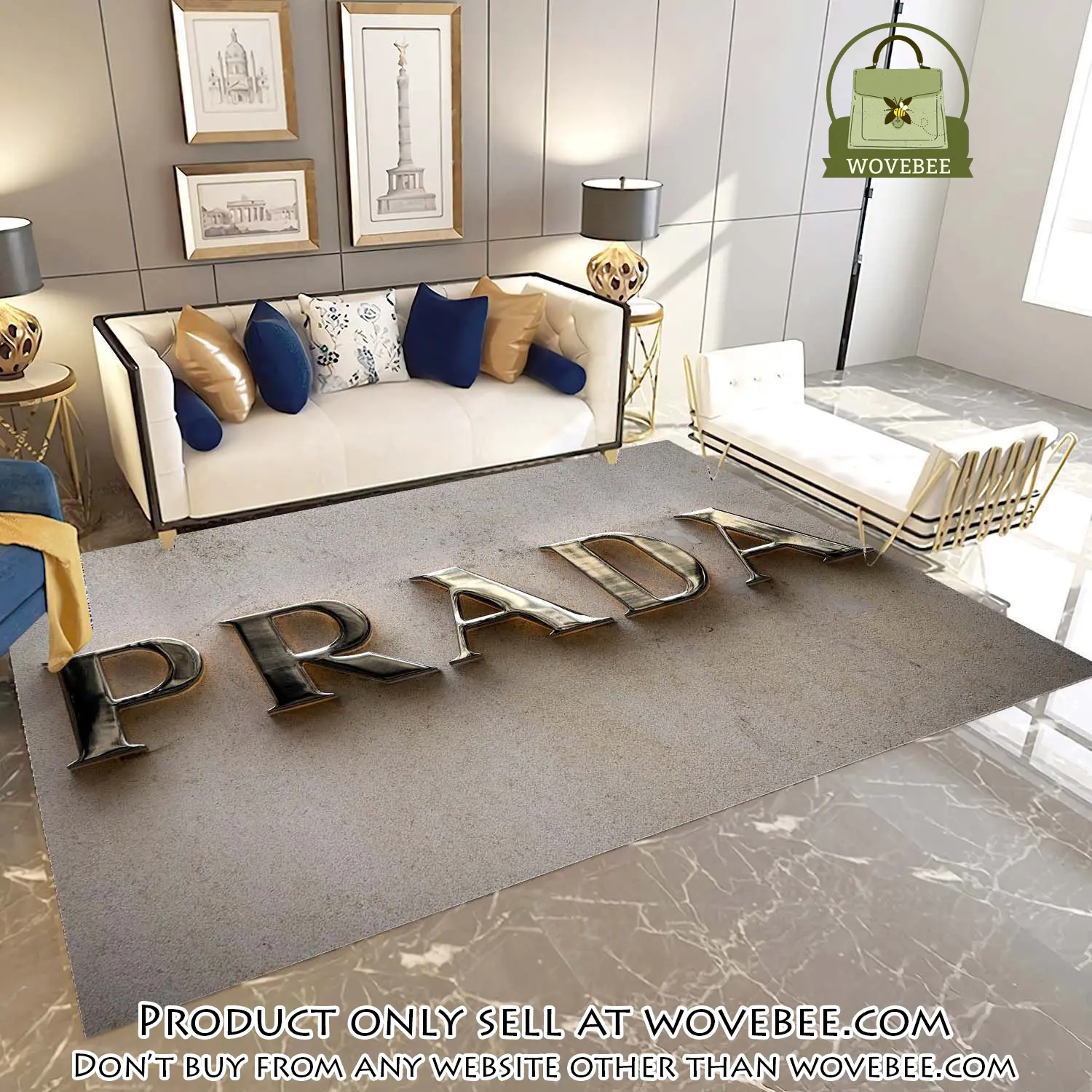 Prada logo luxury brand premium area rug carpet home decor wvb0019646